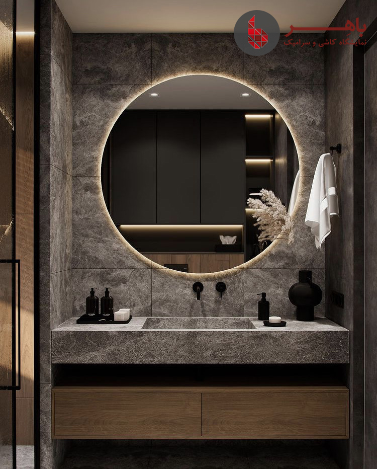 روشویی سرامیکی همراه با کابینت
